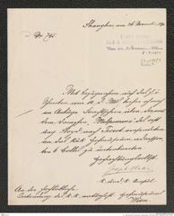 k.k. naturhistorisches Hofmuseum, Intendanzakten 1885-1896 (Hauer), Aktenzahl Z.5/1891, Seite 1